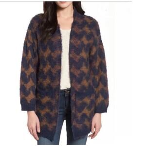 Lucky Brand Iona Open Fuzzy Wool Cardigan Sweater US Women’s XS